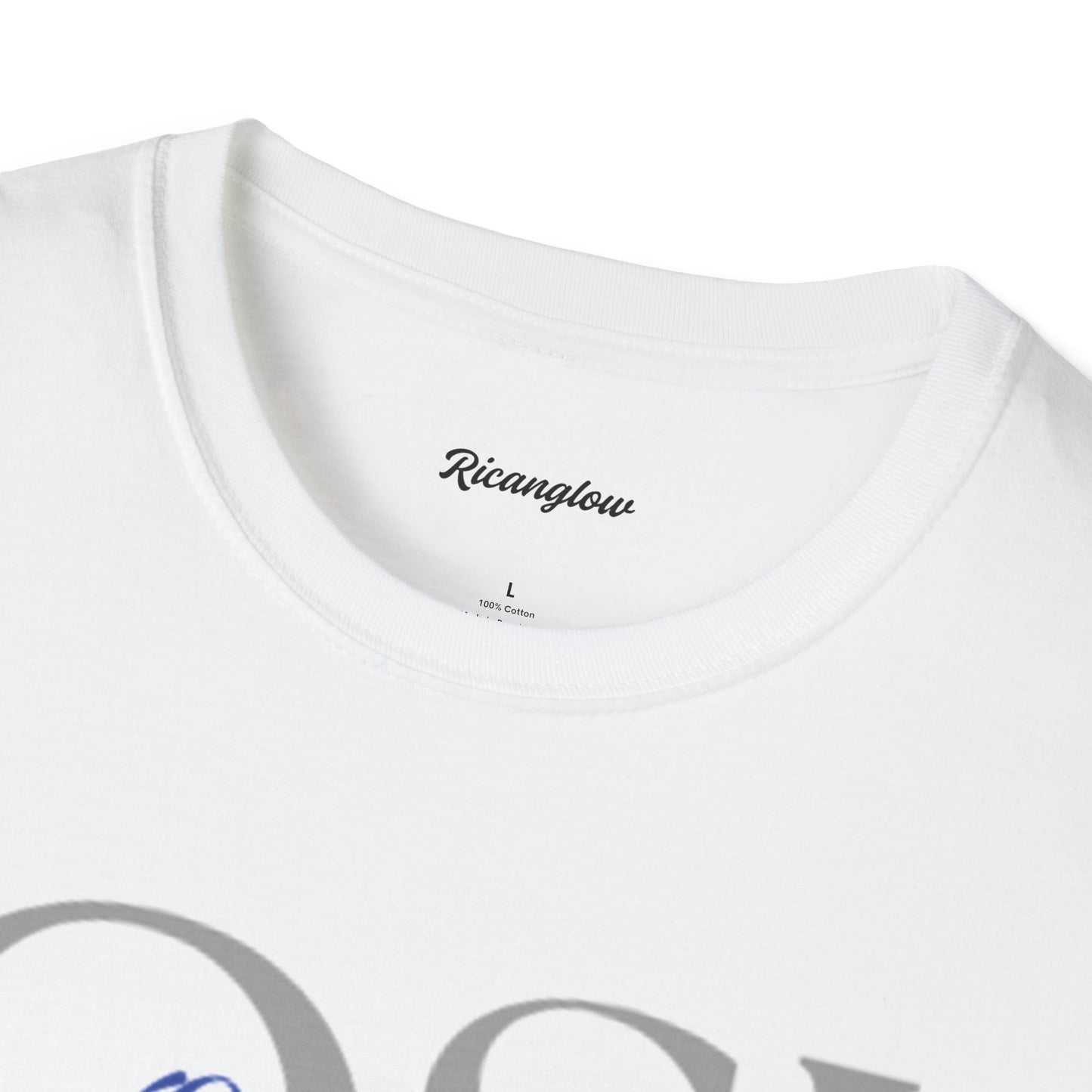 "QSJ Express yourself" Unisex Soft-style T-Shirt (Gray/blue)