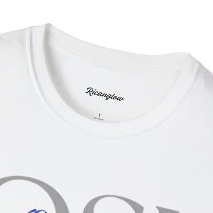 "QSJ Express yourself" Unisex Soft-style T-Shirt (Gray/blue)