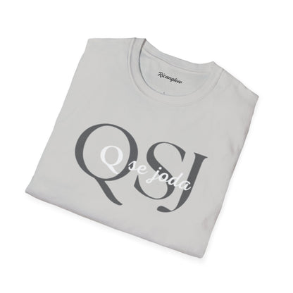 Unisex Soft-Style T-Shirt with QSJ Logo(Black/white)