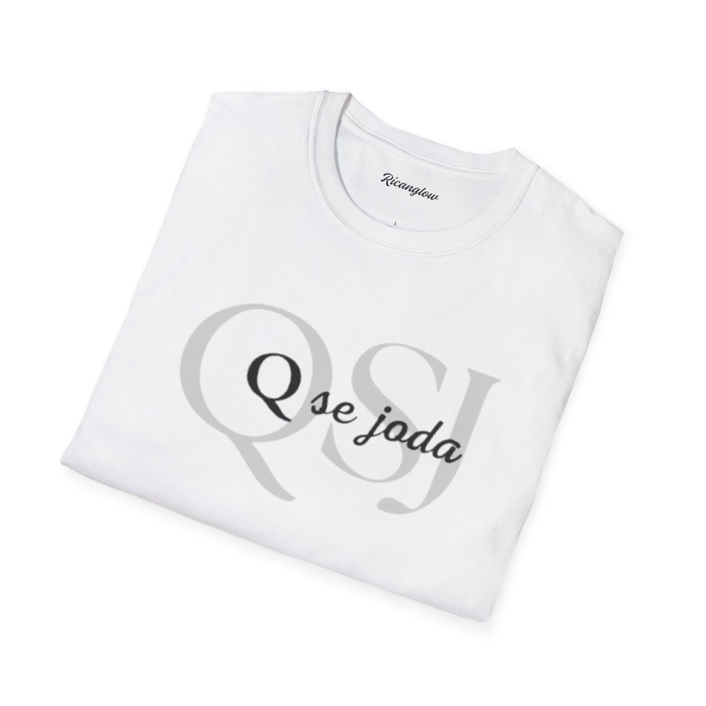 Unisex Soft-Style T-Shirt with QSJ Logo(White/black)