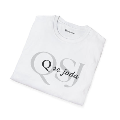 Unisex Soft-Style T-Shirt with QSJ Logo(White/black)