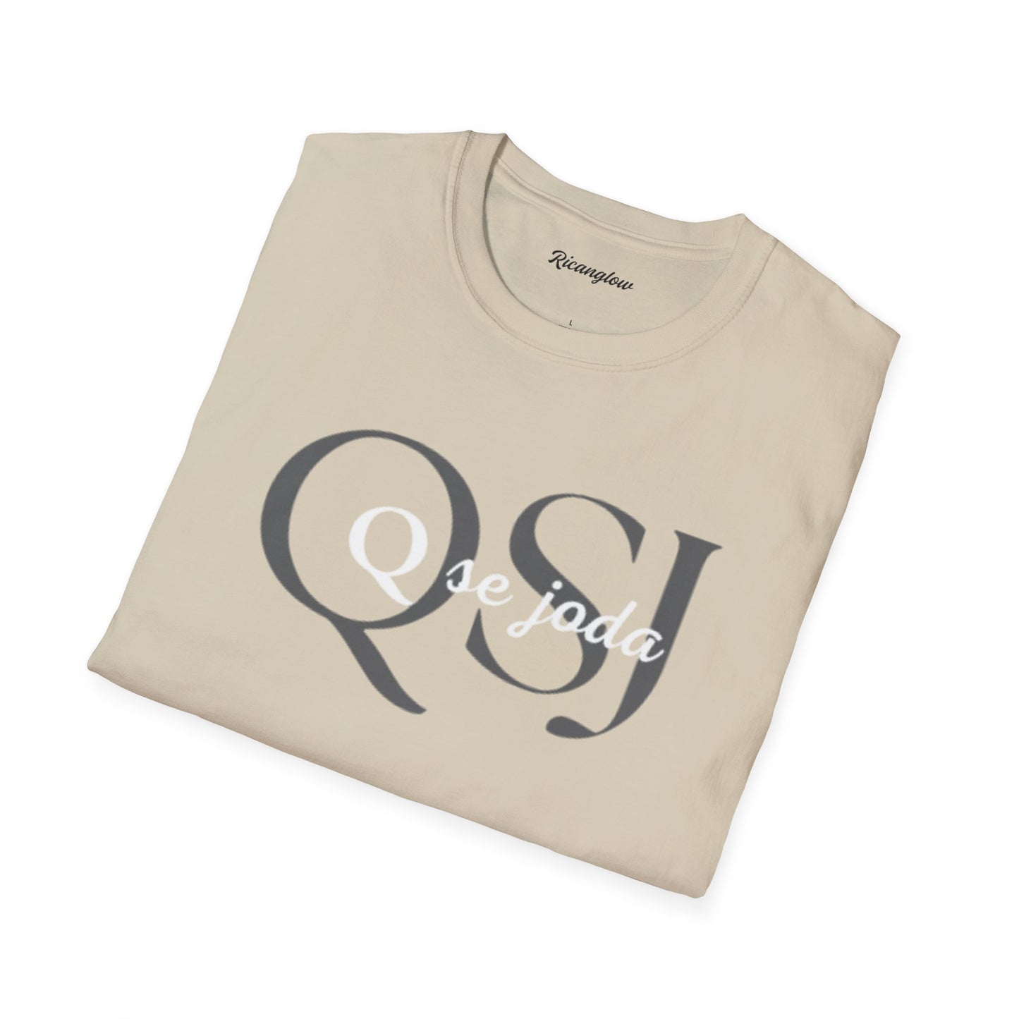 Unisex Soft-Style T-Shirt with QSJ Logo(Black/white)
