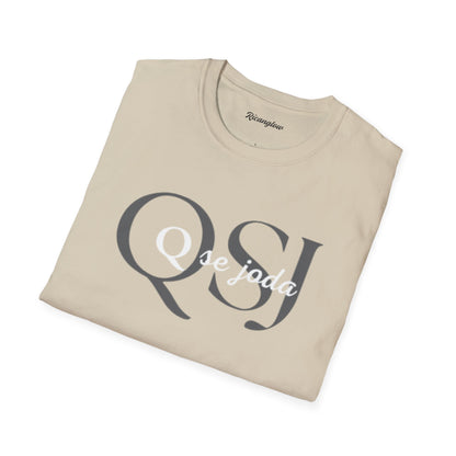 Unisex Soft-Style T-Shirt with QSJ Logo(Black/white)