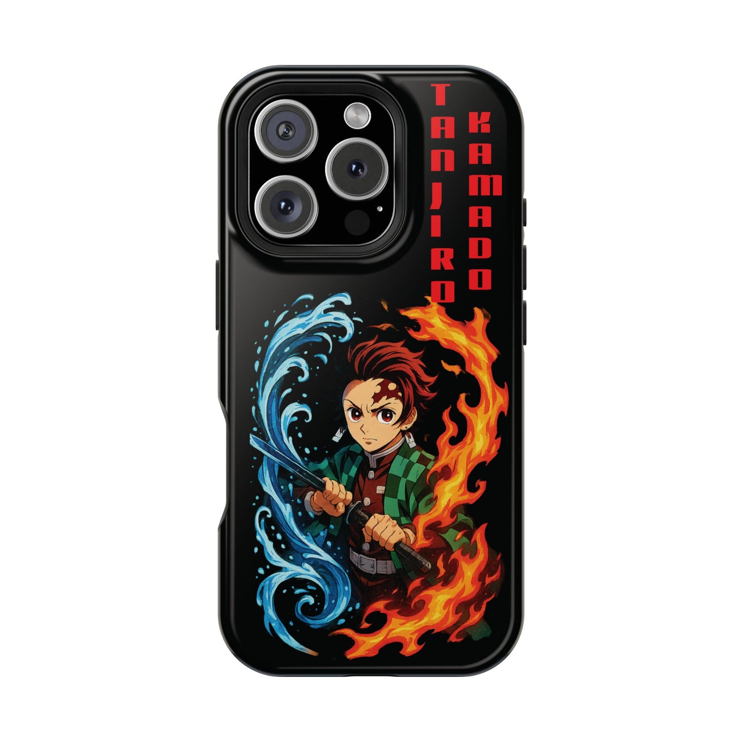 Phone Case — Tanjiro Kamado Anime Fire & Water Magnetic Impact Case