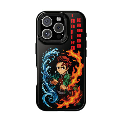 Phone Case — Tanjiro Kamado Anime Fire & Water Magnetic Impact Case