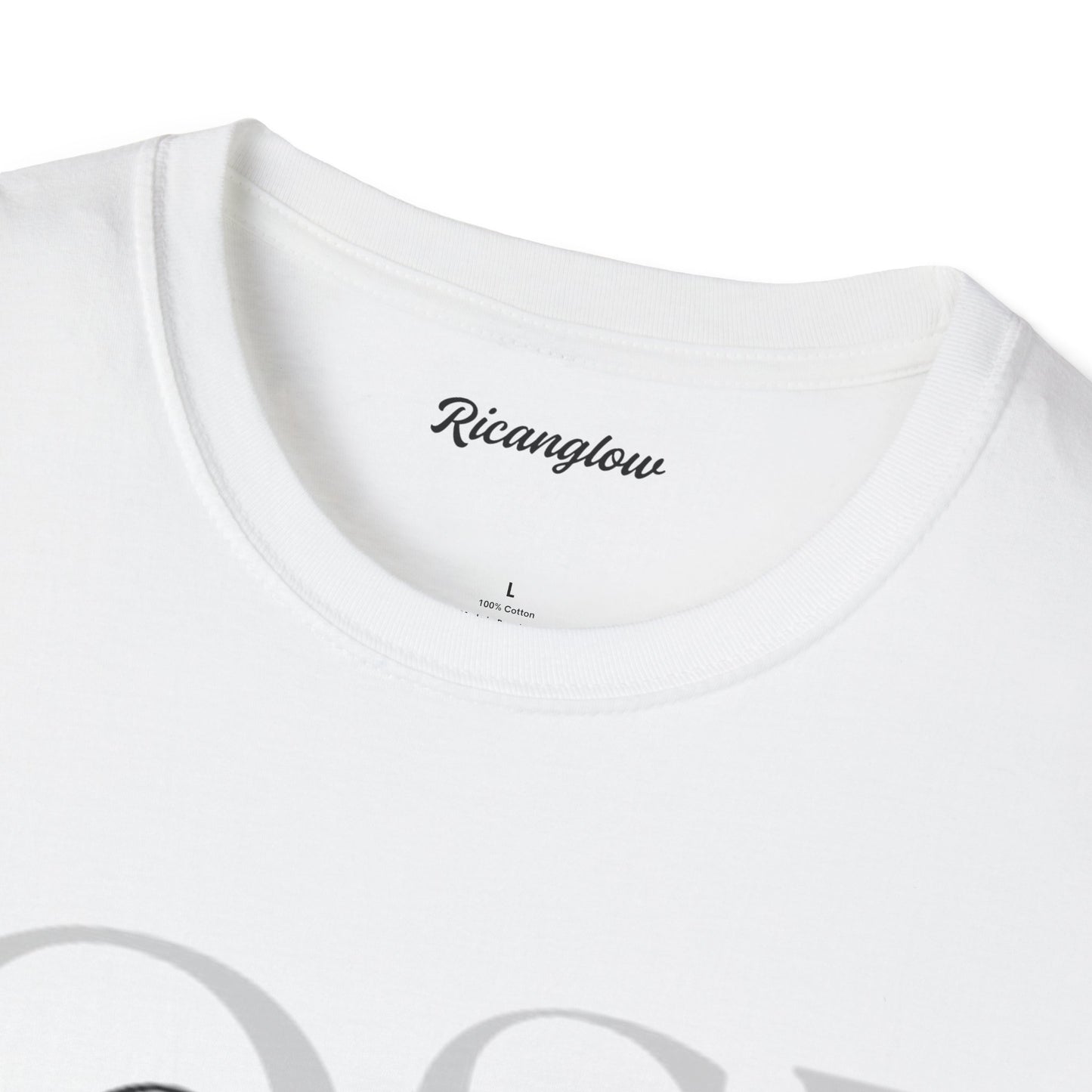 Unisex Soft-Style T-Shirt with QSJ Logo(White/black)