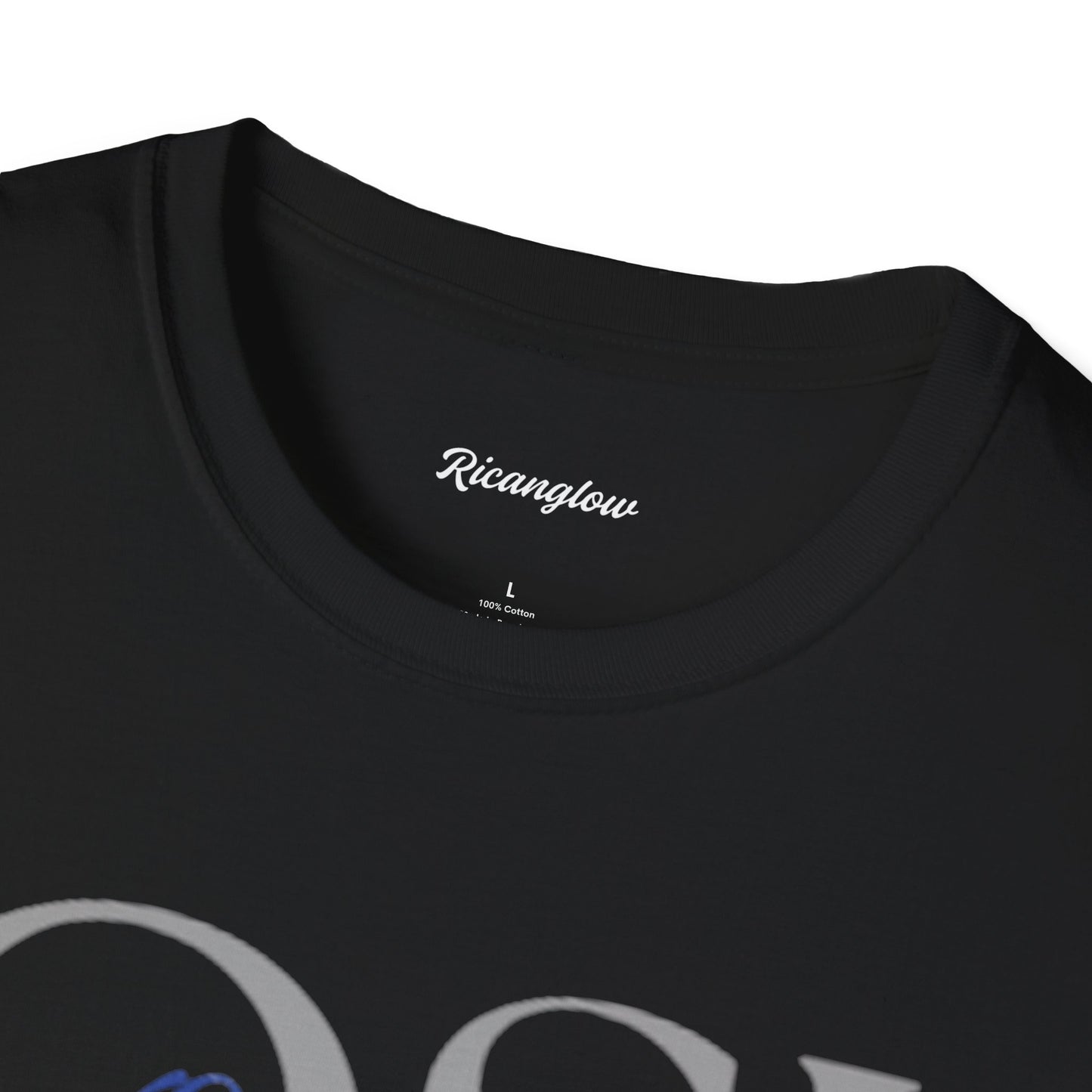 "QSJ Express yourself" Unisex Soft-style T-Shirt (Gray/blue)