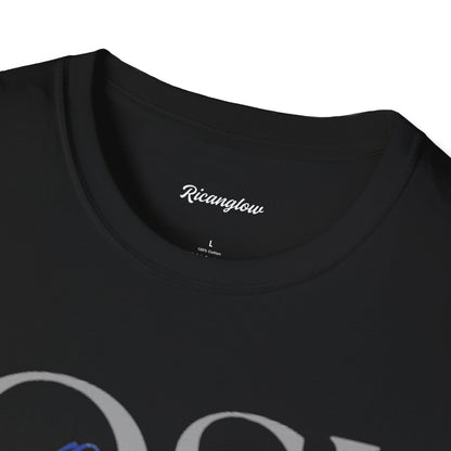 "QSJ Express yourself" Unisex Soft-style T-Shirt (Gray/blue)