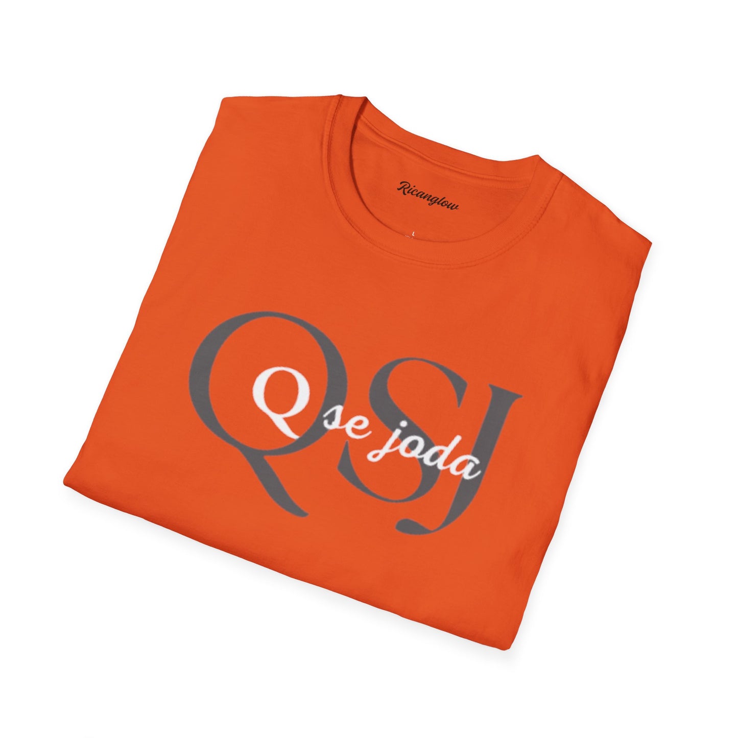 Unisex Soft-Style T-Shirt with QSJ Logo(Black/white)