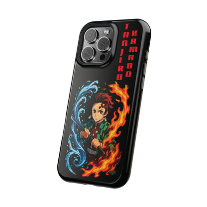 Phone Case — Tanjiro Kamado Anime Fire & Water Magnetic Impact Case