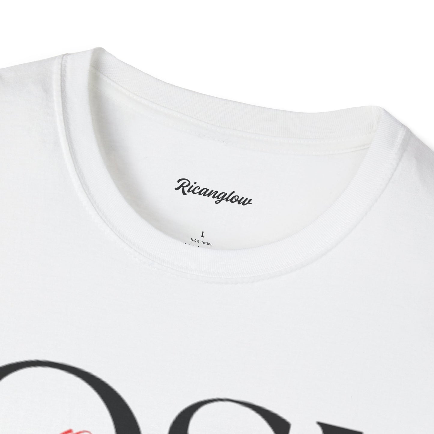 "Express yourself" Unisex Soft-style T-Shirt (Black/red)